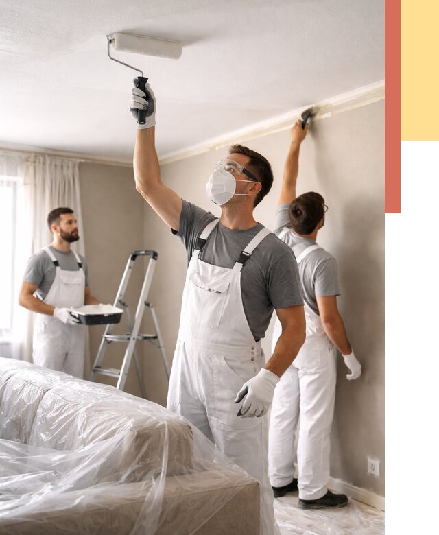 Покраска потолка водоэмельсионной краской в Усинске от 2252 руб/м² — услуги под ключ | ОТДЕЛОЧНИК-Снс