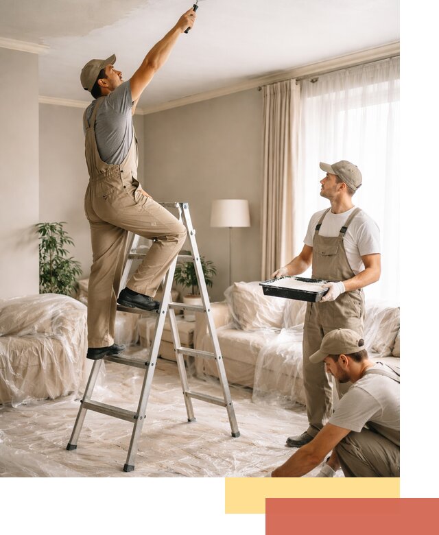 Покраска потолков акриловой краской в Усинске качественно и быстро