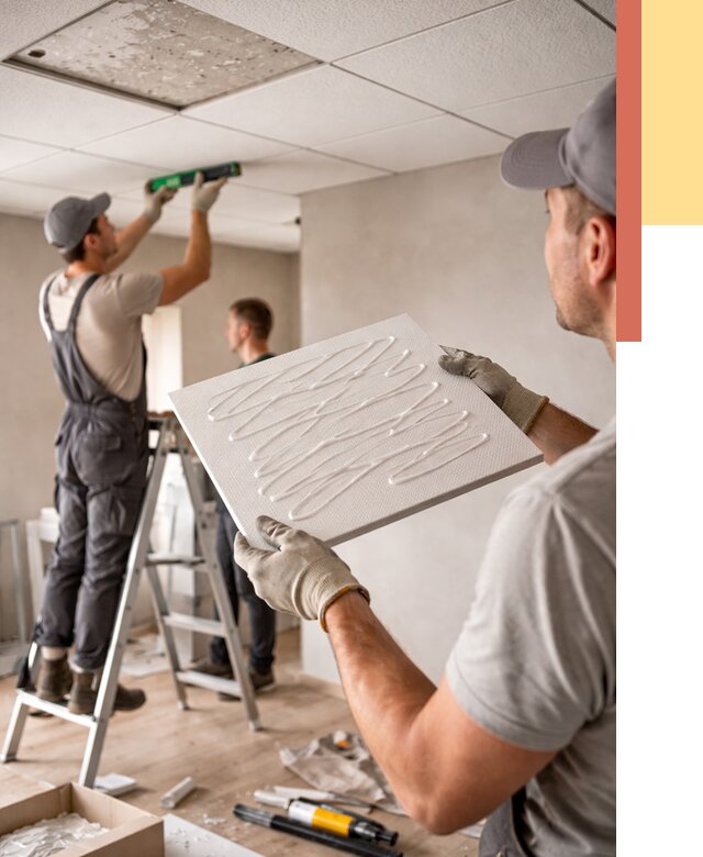 Монтаж потолочной плитки в Усинске от 4607 руб. — быстро и недорого | ОТДЕЛОЧНИК-Снс