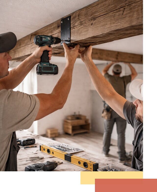 Монтаж декоративных потолочных балок в Усинске