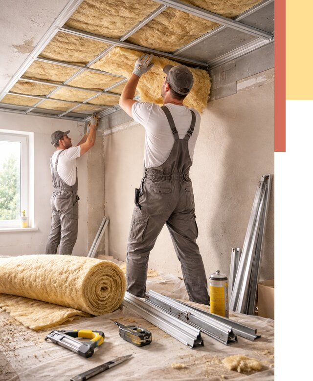 Утепление потолка в Усинске от 7371 руб/м2 — недорого, быстро, под ключ | ОТДЕЛОЧНИК-Снс