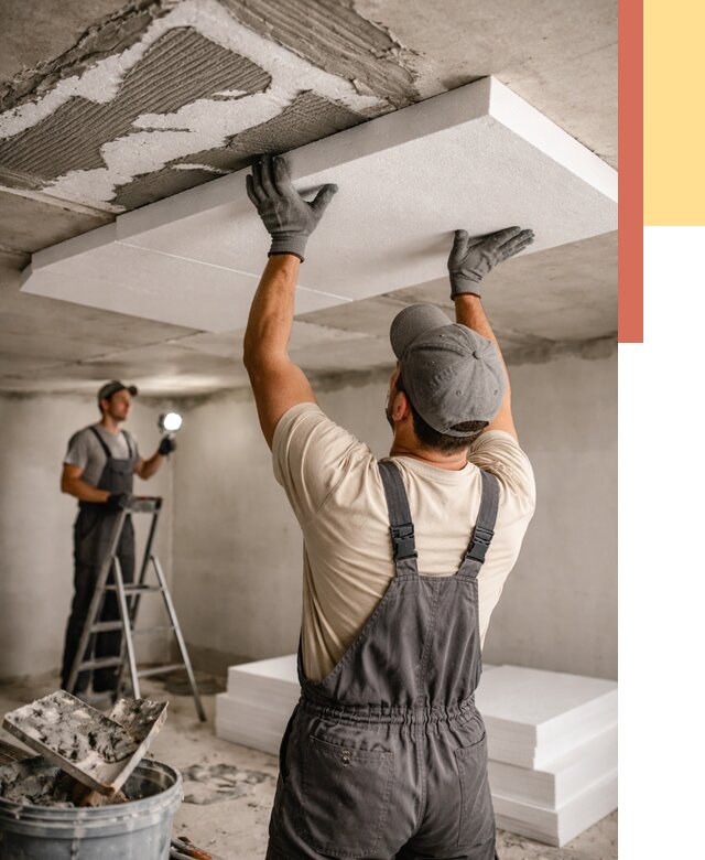 Утепление потолка пенопластом в Усинске от 4607 руб/м2 — недорого и быстро | ОТДЕЛОЧНИК-Снс