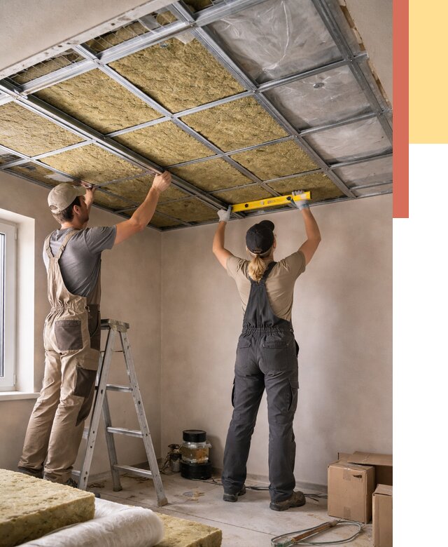 Шумоизоляция потолка в Усинске от 1280 руб. под ключ — услуги ОТДЕЛОЧНИК-Снс